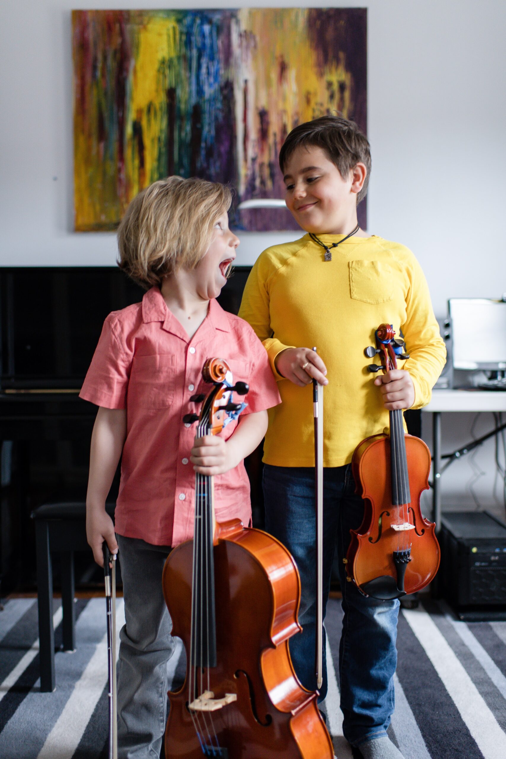 cello & violin student siblings