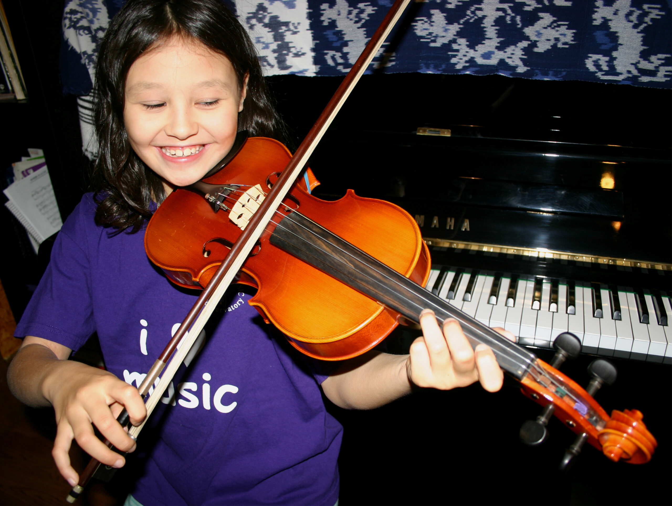student playing violin